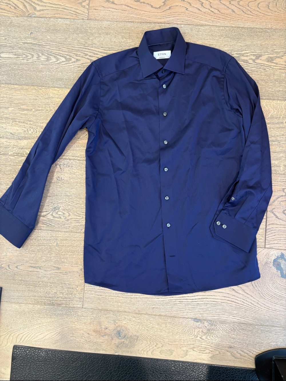 Eton Men's Deep Navy Dress Shirt - Solid Poplin